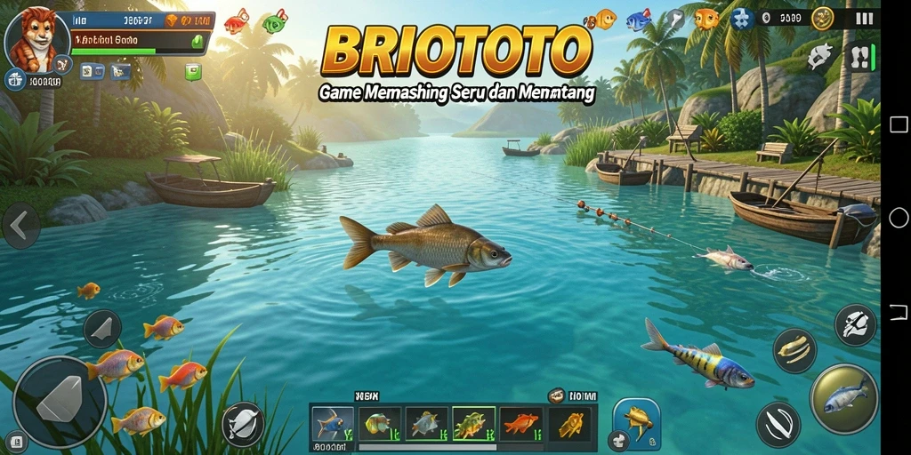 Tangkapan ikan besar dalam BRIOTOTO dengan grafis memukau.