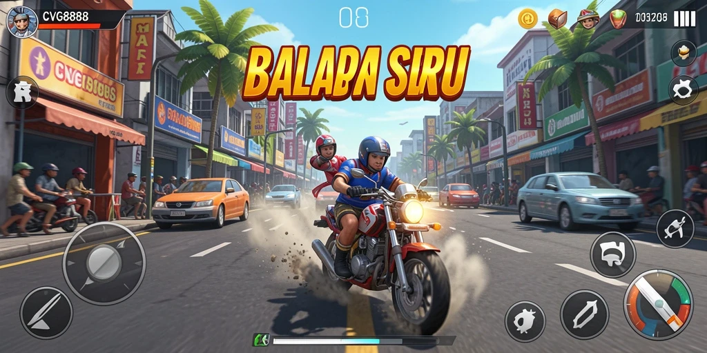 Tampilan seru dari gameplay balapan di CVG8888 yang penuh aksi.