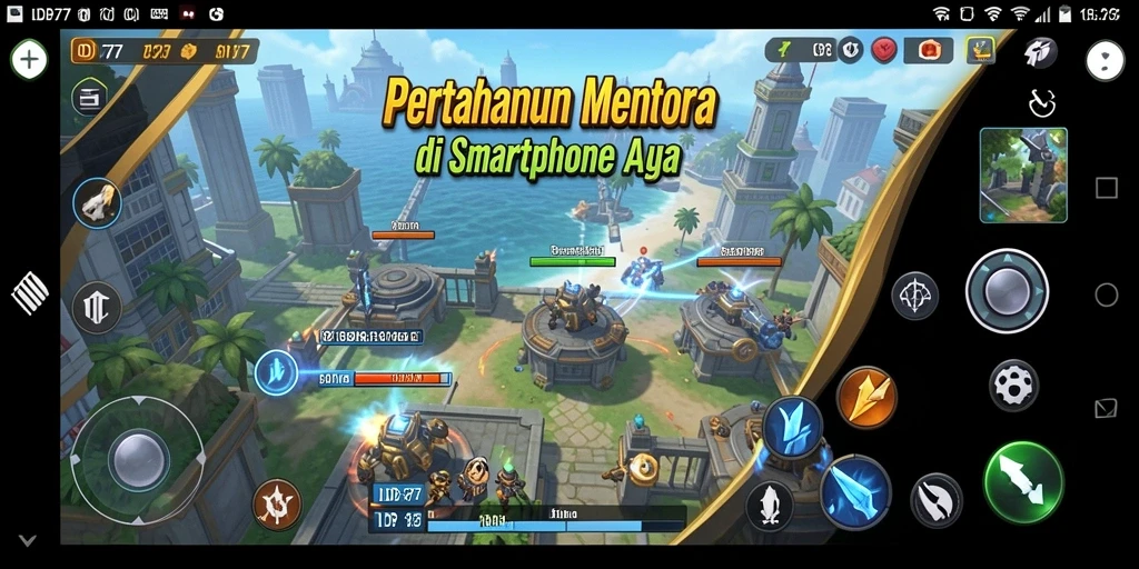 Tampilan gameplay IDR77 dengan menara yang siap menghadapi serangan musuh.