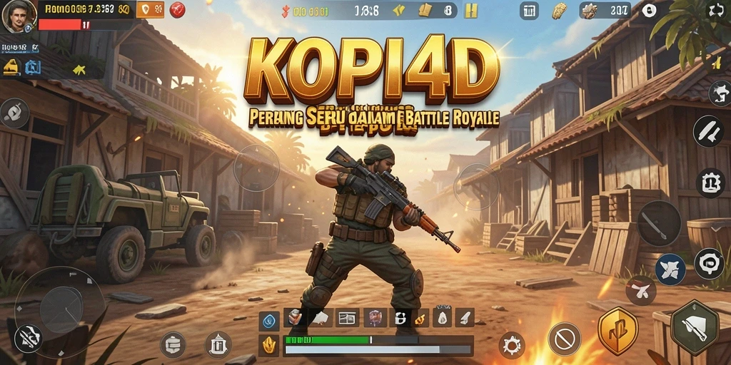 Tampilan seru gameplay KOPI4D dalam pertempuran Battle Royale.